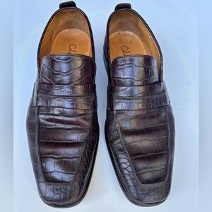 Cole Haan Mens Brown Leather Dress Shoes Slip On Loafers Sz 8.5